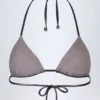 Caleta Panelled Bikini Bra in Silver Chrome
