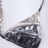 Caleta Panelled Bikini Bra in Silver Chrome