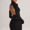 Cali Modal Ruched Mid-Rise Mini Skirt in Black