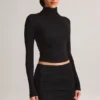 Cali Modal Ruched Mid-Rise Mini Skirt in Black
