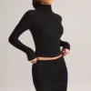 Cali Modal Ruched Mid-Rise Mini Skirt in Black