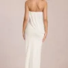 Caliane Bandeau Draped Maxi Dress in Ivory