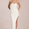 Caliane Bandeau Draped Maxi Dress in Ivory
