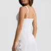 Calina Cutwork Cotton-Poplin A-Line Mini Dress in White