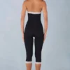 Calla Modal Lace-Trim Capri Jumpsuit  in Black