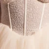Calliope Embellished Long Sleeve Tulle Skirt Mini Dress in Ivory