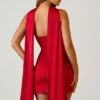 Camila Scarf-Detail Strapless A-Line Mini Dress in Scarlet Red