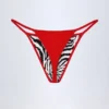 Camogli Thong Bikini Bottoms in Zebra Print