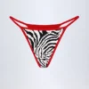 Camogli Thong Bikini Bottoms in Zebra Print