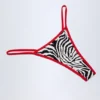 Camogli Thong Bikini Bottoms in Zebra Print