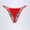 Camogli Thong Bikini Bottoms in Zebra Print