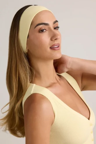 Candy Modal Ribbed Headband in Buttercream Yellow