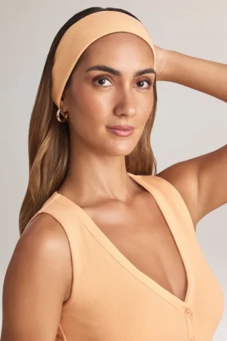 Candy Modal Ribbed Headband in Peach