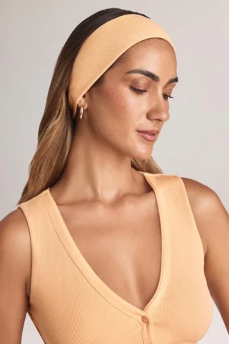 Candy Modal Ribbed Headband in Peach