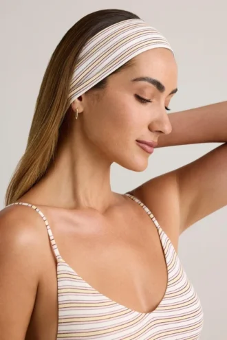 Candy Modal Ribbed Headband in Pink & Yellow Stripe