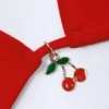 Canggu Charm-Detail Triangle Bikini Top in Fiery Red