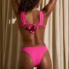 Capri Knotted Bikini Top in Fuchsia