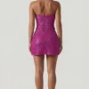 Caralie Embellished Halterneck Corset Top in Magenta