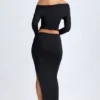 Carolina Modal Low-Rise Maxi Skirt in Black