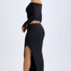 Carolina Modal Low-Rise Maxi Skirt in Black