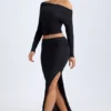 Carolina Modal Low-Rise Maxi Skirt in Black
