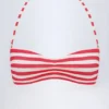 Cascais Multiway Bikini Top in Cherry Red Stripe