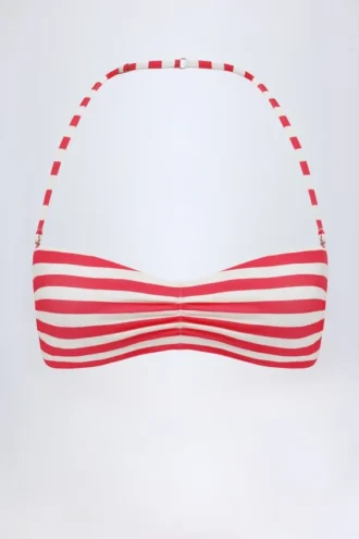 Cascais Multiway Bikini Top in Cherry Red Stripe
