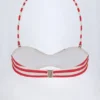 Cascais Multiway Bikini Top in Cherry Red Stripe