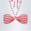 Cascais Multiway Bikini Top in Cherry Red Stripe