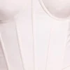 Cassandra Vinyl Underwired Corset Crop Top in White