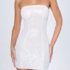 Cassidy Embellished Bandeau Mini Dress in White