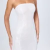 Cassidy Embellished Bandeau Mini Dress in White