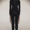 Cassie Embellished Jersey High-Waisted Leggings in Black