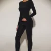Cassie Embellished Jersey High-Waisted Leggings in Black