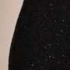 Cassis Embellished Plunge Neck Mini Dress in Black