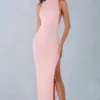Cataleya Modal Halterneck Maxi Dress in Blush Pink