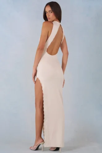 Cataleya Modal Halterneck Maxi Dress in Ivory