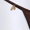 Cebu Charm-Detail Thong Bikini Bottoms in Dark Chocolate