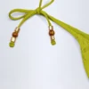 Cebu Charm-Detail Thong Bikini Bottoms in Olive Green