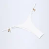Cebu Charm-Detail Thong Bikini Bottoms in White