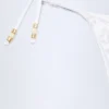 Cebu Side-Tie Bead Thong Bikini Bottoms in White Leopard Hotfix