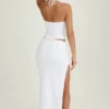 Cedara Ruched Maxi Skirt in White