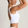 Ceylon Draped Open-Back Tank Top in White