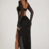 Champel Embellished Cowl Neck Maxi Dress in Black