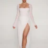 Champel Embellished Cowl Neck Maxi Dress in Ivory