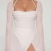 Champel Embellished Cowl Neck Maxi Dress in Ivory