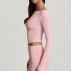 Cali Modal Ruched Mid-Rise Mini Skirt in Pink
