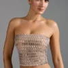 Charnelle Embellished Bandeau Top in Almond