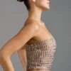 Charnelle Embellished Bandeau Top in Almond