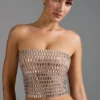 Charnelle Embellished Bandeau Top in Almond